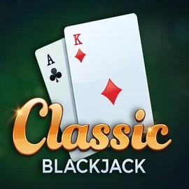 Classic Blackjack online game logo by Red Tiger Gaming on slotmafiano.com