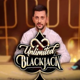 Unlimited Blackjack online game logo by Ezugi on slotmafiano.com